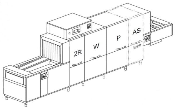 QX416 Flight type dishwasher