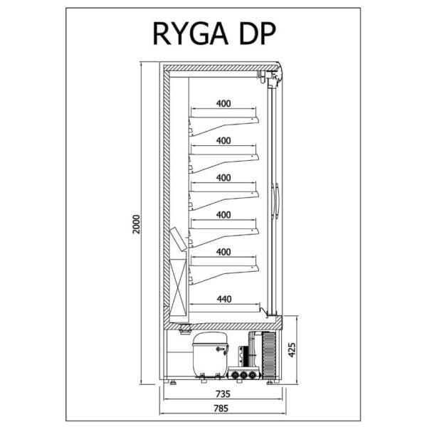 R-1 RG 80 RYGA Hűtött faliregál (ventilációs)