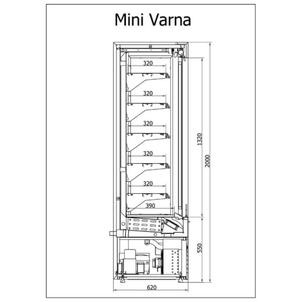 R-1 MVR 60 MINI VARNA Hűtött faliregál (ventilációs)