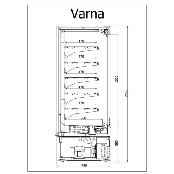 R-1 VR 80 VARNA Hűtött faliregál (ventilációs)