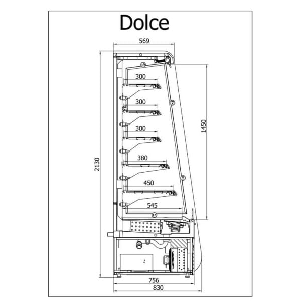 R-1 DC 80 DOLCE Hűtött faliregál (ventilációs)