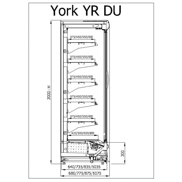 R-1 YR 70/200 YORK Hűtött faliregál telep. aggr.