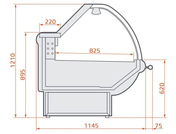 LCT Tucana 01 Remote Csemegepultrendszer hajlított üveggel