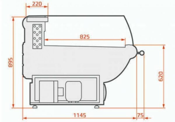 LCT Tucana 01 Self Remote Önkiszolgáló csemegepultrendszer hajlított üveggel