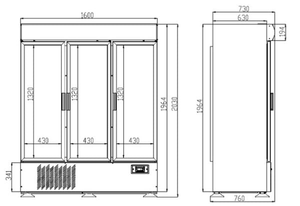 KH-VF1600 G3DCA Szupermarket fagyasztóvitrin